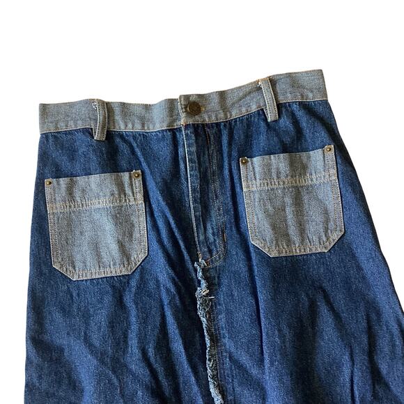 Kyoto Kasuals Long Denim Skirt - Picture 2 of 5